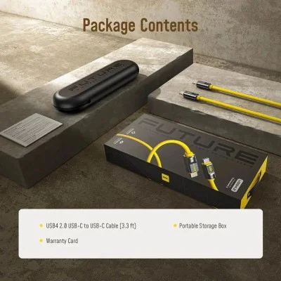 OHI 240W SuperSpeed ​​USB-C Charging and Data Transfer Cable - Yellow